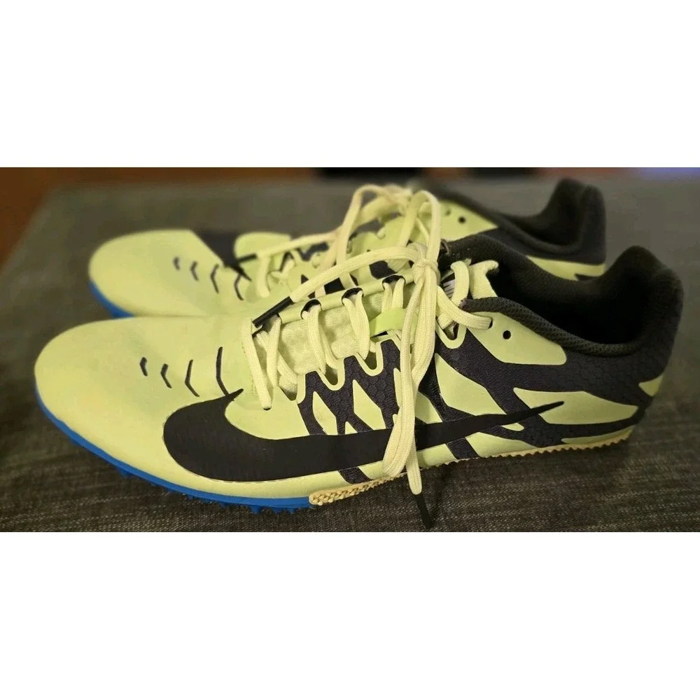Nike Men's 10.5 Volt Green Black Zoom Rival Racing Spikes Track Field Running